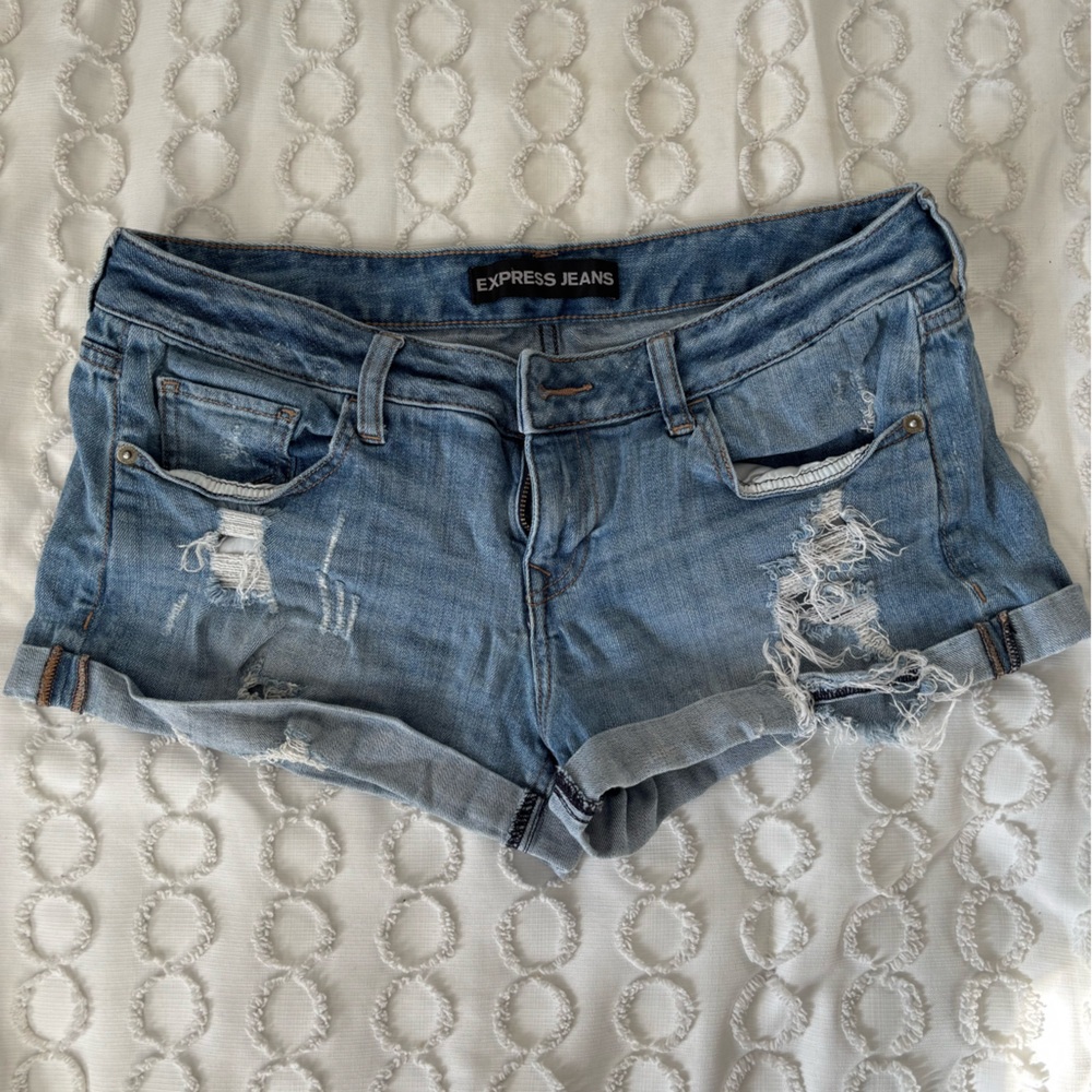 Express Light Blue Denim Shorts